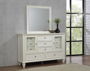 Sandy Beach Rectangular Dresser Mirror Cream White - Mirror - Half Price Furniture