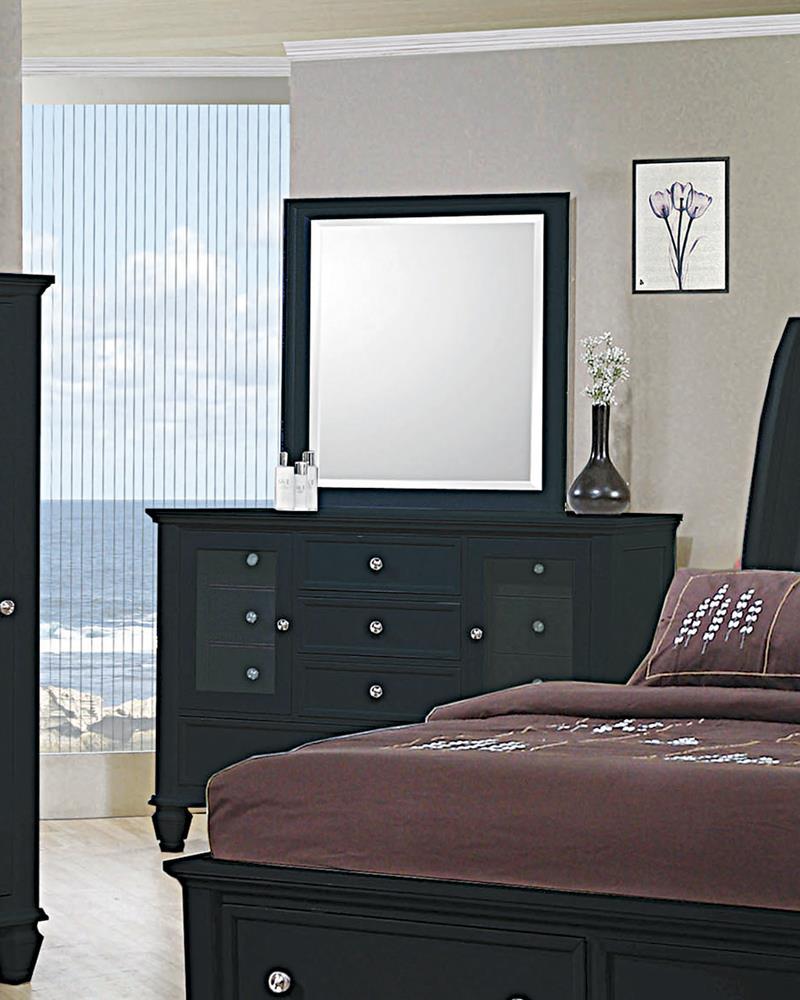 Sandy Beach Vertical Dresser Mirror Black  Half Price Furniture