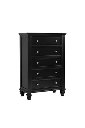 Sandy Beach 5-drawer Chest Black - Chest - Half Price Furniture