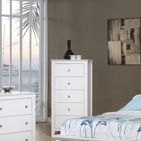 Selena 5-drawer Chest Cream White  Half Price Furniture