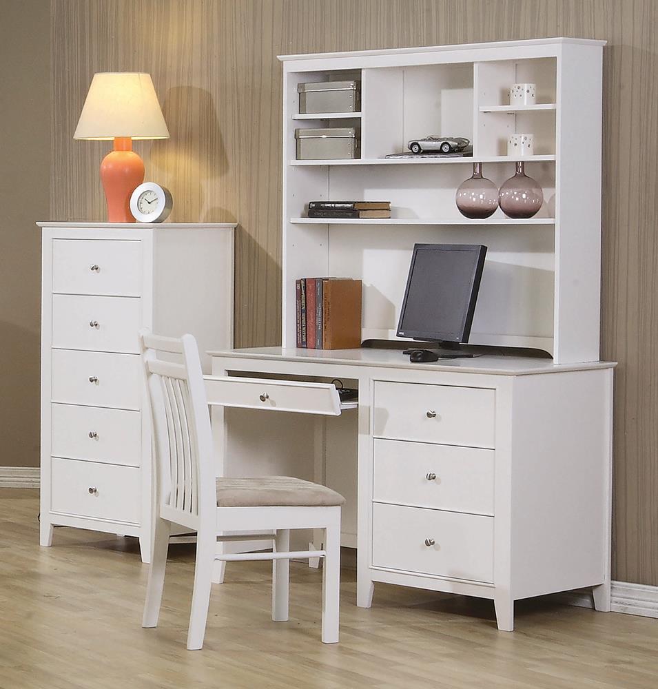 Selena 3-drawer Computer Desk Storage Cream White  Half Price Furniture