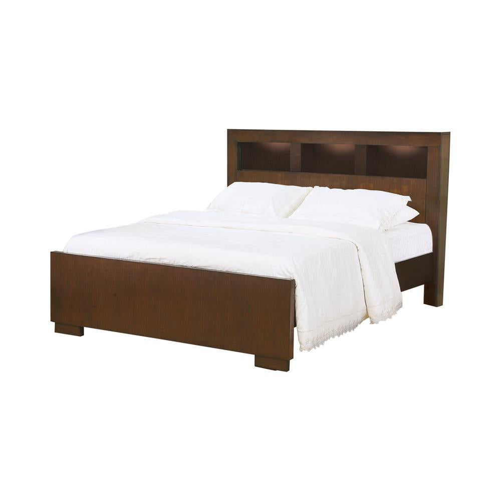 Jessica Eastern King Bed with Storage Headboard Cappuccino Jessica Eastern King Bed with Storage Headboard Cappuccino Half Price Furniture