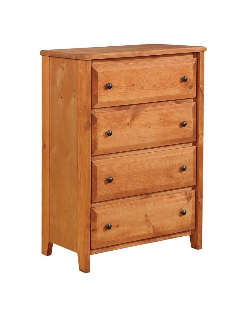 Wrangle Hill Amber Wash Four Drawer Chest - Las Vegas Furniture Stores