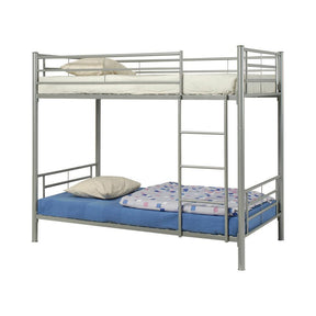 Hayward Twin Over Twin Bunk Bed Silver - Bunk Bed - Half Price Furniture