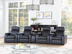 Cyrus Home Theater Upholstered Recliner Black - Recliner - Half Price Furniture