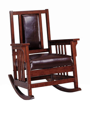 Ida Upholstered Rocking Chair Tobacco and Dark Brown Half Price Furniture