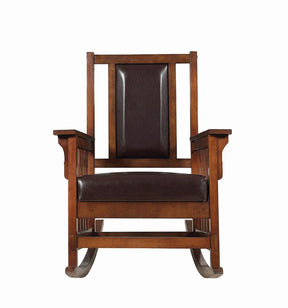 Ida Upholstered Rocking Chair Tobacco and Dark Brown Half Price Furniture