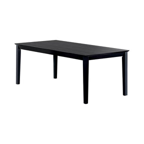 Louise Rectangular Dining Table with Extension Leaf Black - Dining Table - Half Price Furniture