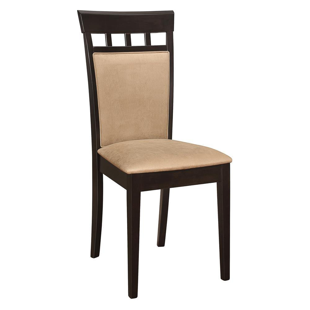 Gabriel Upholstered Side Chairs Cappuccino and Tan (Set of 2)  Half Price Furniture
