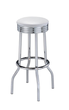 Theodore Upholstered Top Bar Stools White and Chrome (Set of 2) - Barstool - Half Price Furniture