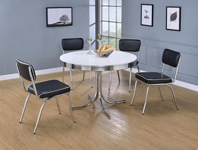 Retro Open Back Side Chairs Black and Chrome (Set of 2) - Dining Chair - Half Price Furniture