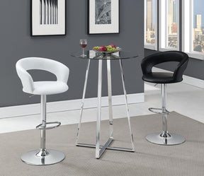 Barraza 29" Adjustable Height Bar Stool White and Chrome - Barstool - Half Price Furniture
