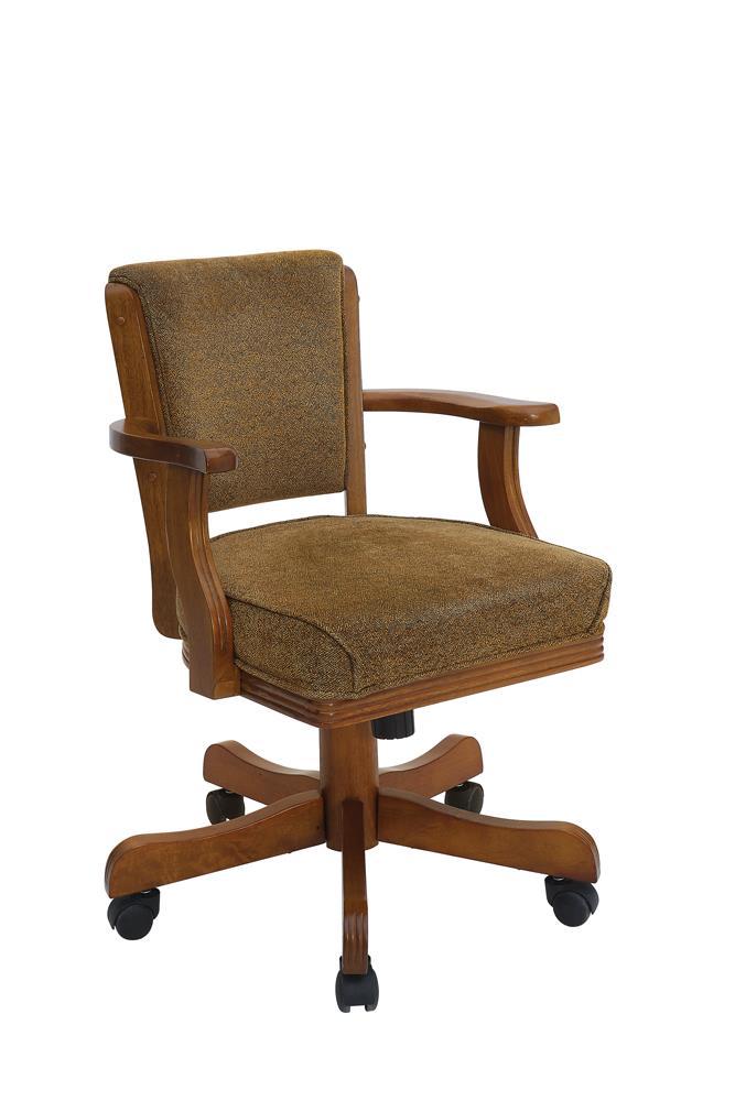 Mitchell Upholstered Game Chair Olive-brown and Amber  Half Price Furniture