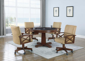 Marietta Round Wooden Game Table Tobacco - Gaming Table - Half Price Furniture