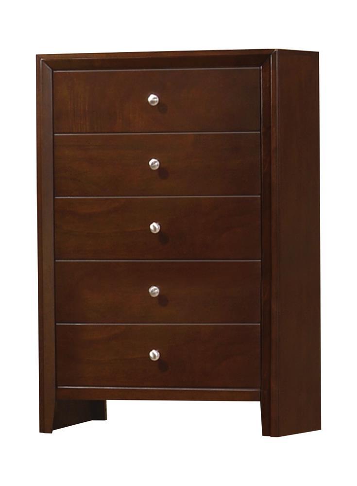 Serenity Rectangular 5-drawer Chest Rich Merlot  Half Price Furniture