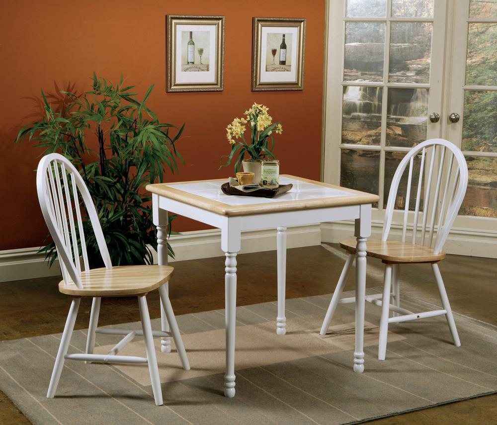 Carlene Square Top Dining Table Natural Brown and White - Half Price Furniture