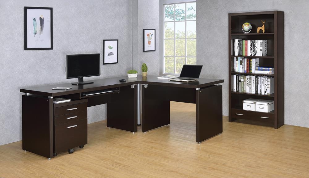 Skylar Computer Desk with Keyboard Drawer Cappuccino  Half Price Furniture