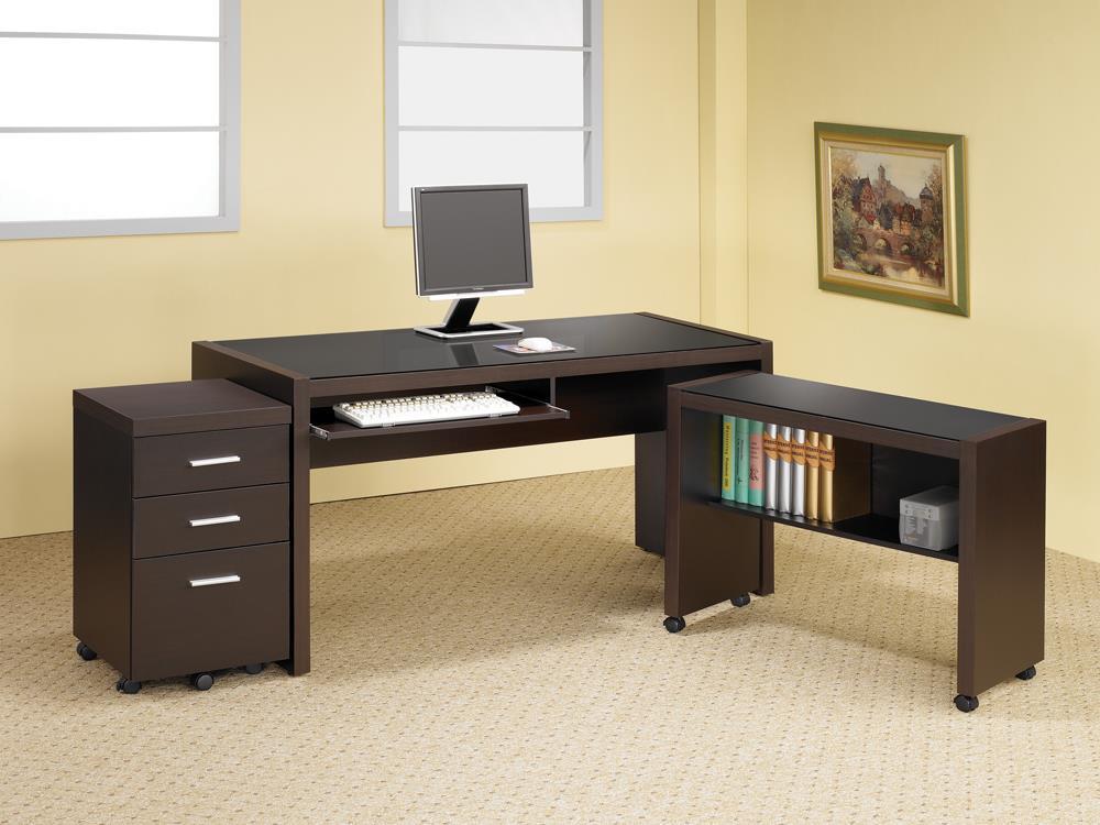 Skeena Computer Desk with Keyboard Drawer Cappuccino - Half Price Furniture