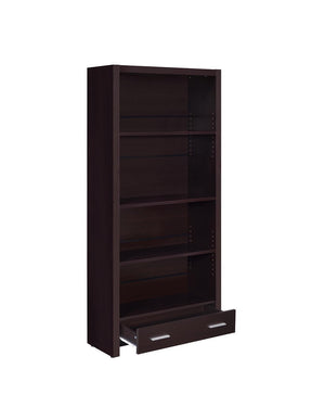 Skylar 5-shelf Bookcase with Storage Drawer Cappuccino - Half Price Furniture