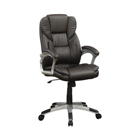 Kaffir Adjustable Height Office Chair Dark Brown and Silver Half Price Furniture