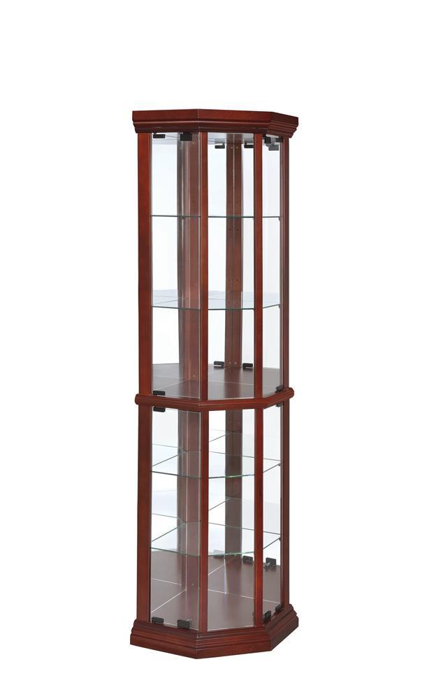Appledale 6-shelf Corner Curio Cabinet Medium Brown - Half Price Furniture