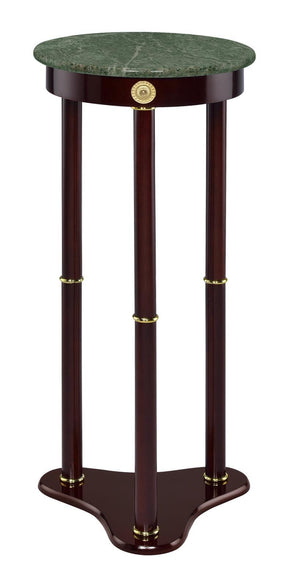 Edie Round Marble Top Accent Table Merlot - End Table - Half Price Furniture