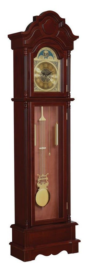 Diggory Grandfather Clock Brown Red and Clear - Clock - Half Price Furniture