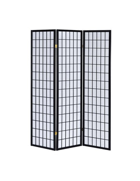 Carrie 3-panel Folding Screen Black and White - Room Divider - Half Price Furniture