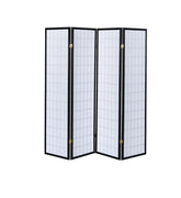Roberto 4-panel Folding Screen Black and White - Room Divider - Half Price Furniture