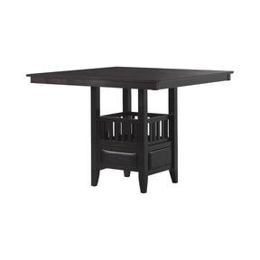 Jaden Square Counter Height Table with Storage Espresso - Counter Height Table - Half Price Furniture
