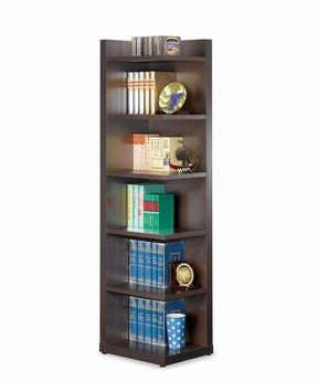 Pinckard 6-tier Corner Bookcase Cappuccino Half Price Furniture