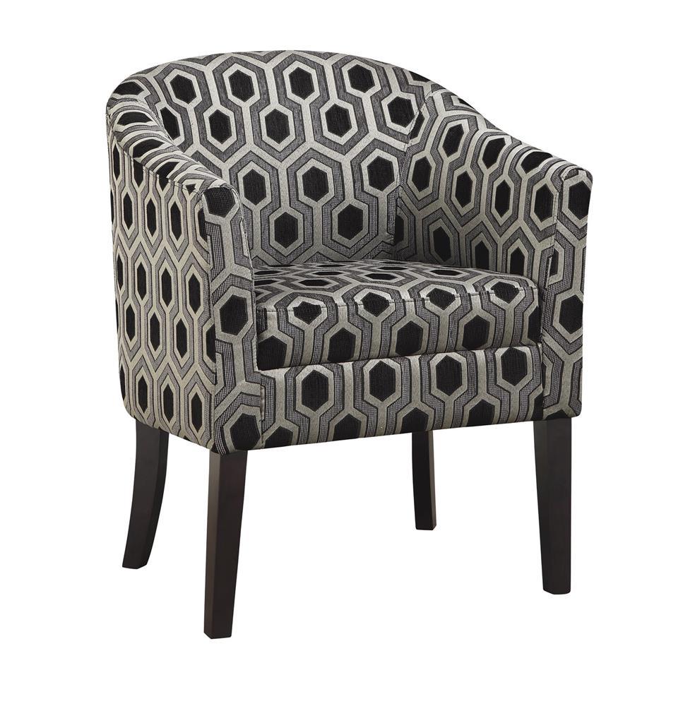 Jansen Hexagon Patterned Accent Chair Grey and Black - Half Price Furniture
