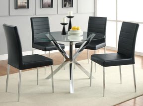 Vance Glass Top Dining Table with X-cross Base Chrome - Dining Table - Half Price Furniture