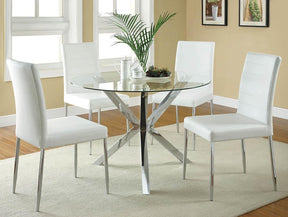 Vance Glass Top Dining Table with X-cross Base Chrome - Dining Table - Half Price Furniture