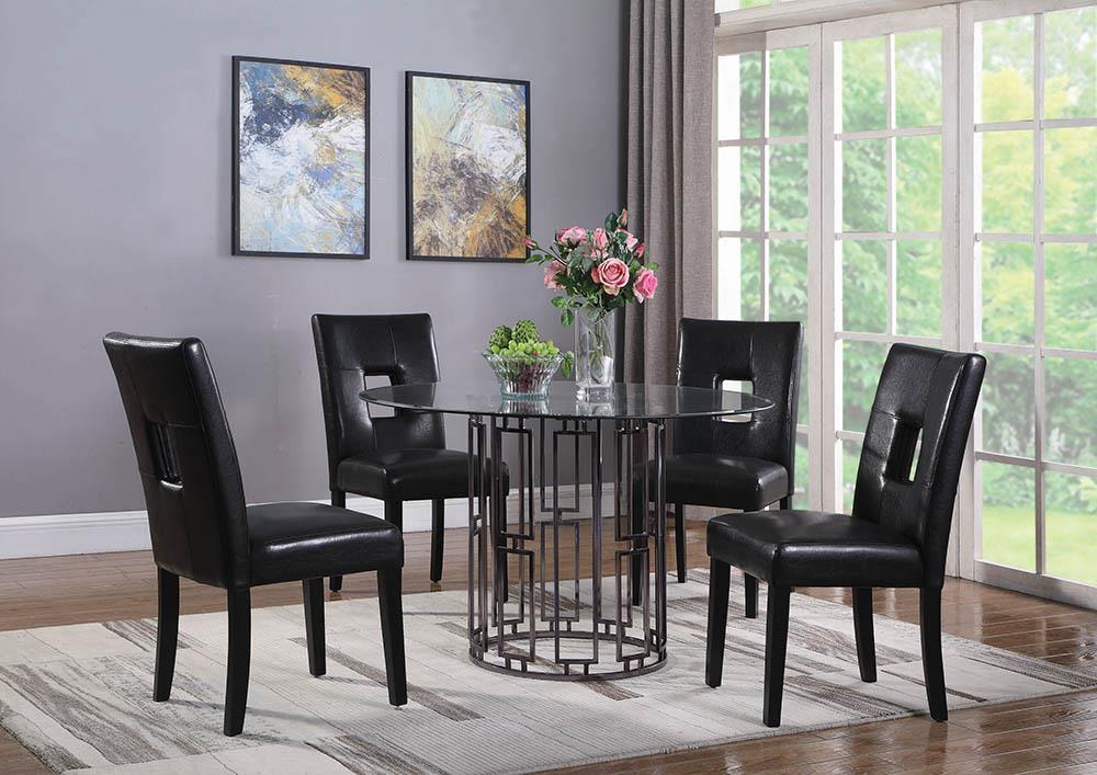 Shannon Open Back Upholstered Dining Chairs Black (Set of 2) - Half Price Furniture