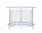 Amarillo 2-tier Bar Unit White and Chrome - Bar - Half Price Furniture
