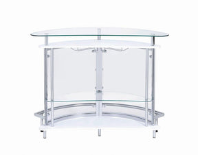 Amarillo 2-tier Bar Unit White and Chrome - Bar - Half Price Furniture