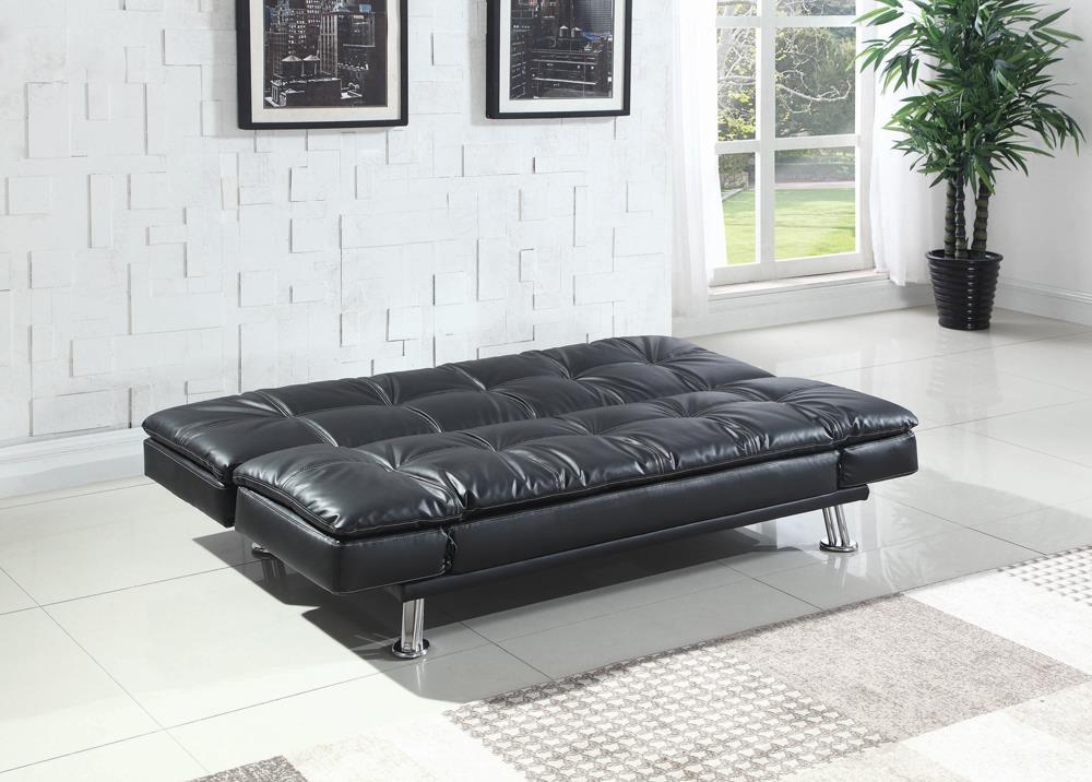 Dilleston Tufted Back Upholstered Sofa Bed Black - Half Price Furniture