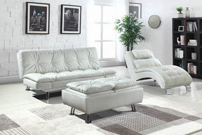 Dilleston Upholstered Chaise White Half Price Furniture