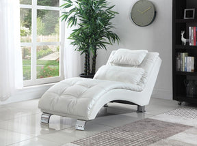 Dilleston Upholstered Chaise White Dilleston Upholstered Chaise White Half Price Furniture