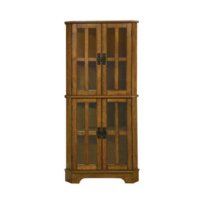 Coreosis 4-shelf Corner Curio Cabinet Golden Brown Half Price Furniture
