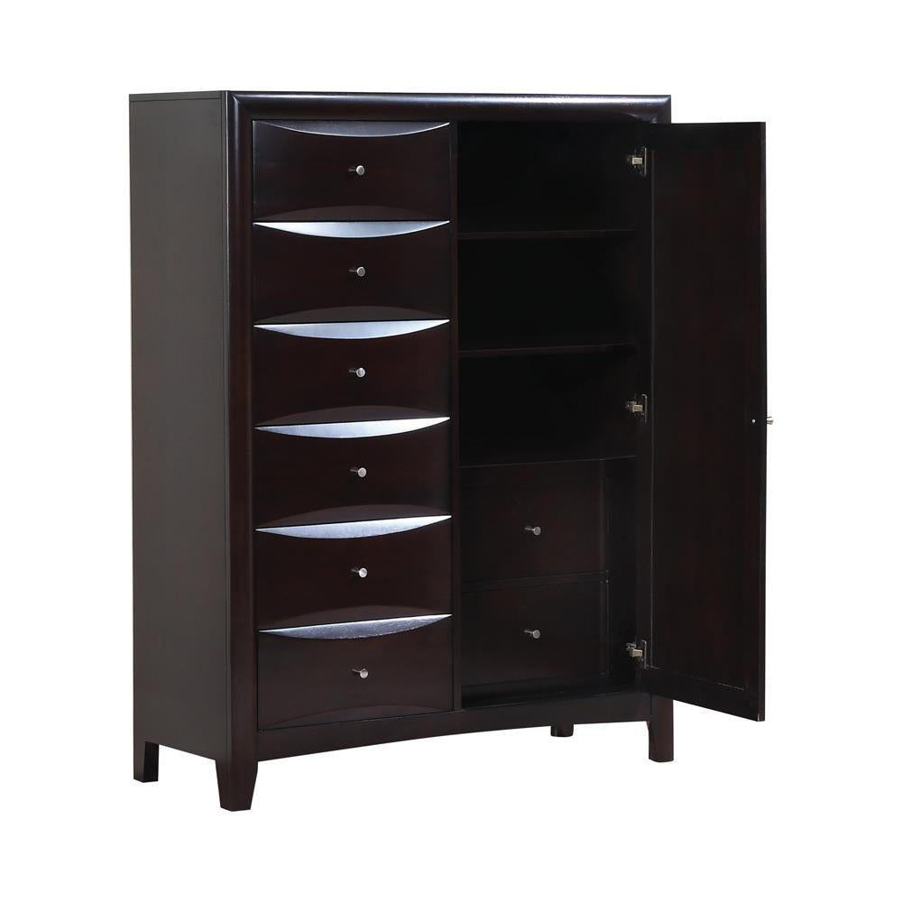 Phoenix 6-drawer Door Chest Deep Cappuccino - Half Price Furniture