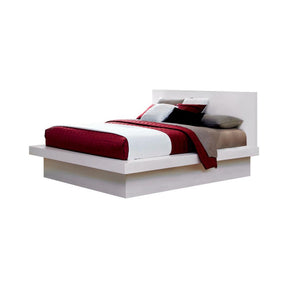 Jessica Eastern King Platform Bed with Rail Seating White Half Price Furniture