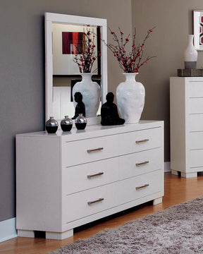 Jessica Rectangular Dresser Mirror White - Mirror - Half Price Furniture