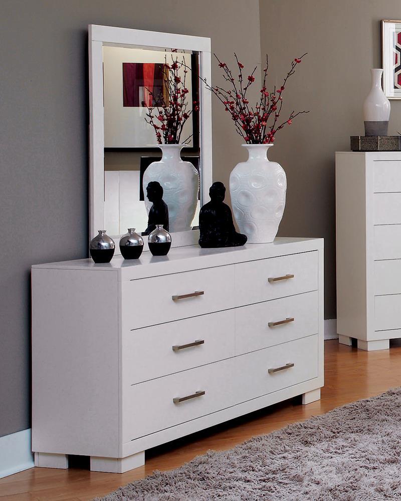 Jessica Rectangular Dresser Mirror White - Half Price Furniture