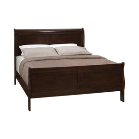 Louis Philippe Full Panel Sleigh Bed Cappuccino - Bed - Half Price Furniture