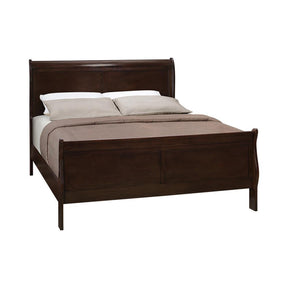Louis Philippe Queen Panel Sleigh Bed Cappuccino - Bed - Half Price Furniture