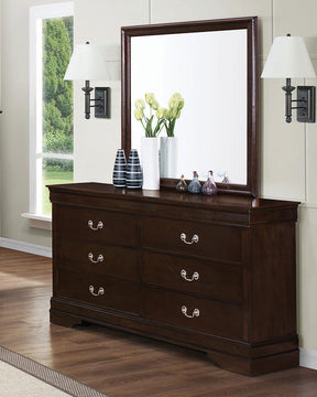 Louis Philippe Square Dresser Mirror Cappuccino - Mirror - Half Price Furniture