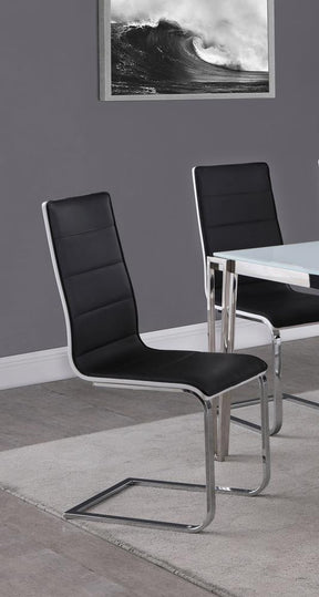Broderick Upholstered Side Chairs Black and White (Set of 4) - Dining Chair - Half Price Furniture