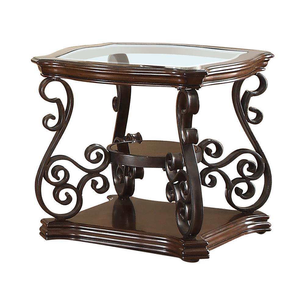Laney End Table Deep Merlot and Clear - Half Price Furniture